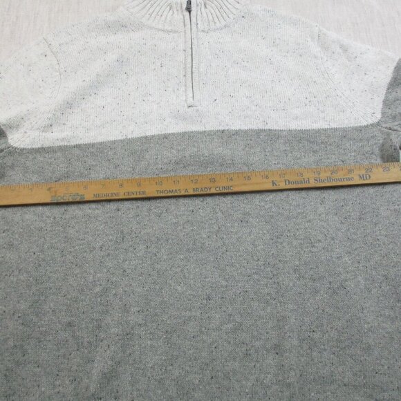 Sonoma Goods For Life Sweater Mens 2XL Gray Beige Ribbed Hem Super Soft 1/4 Zip - Picture 10 of 11